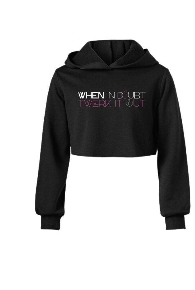 “Twerk It Out” Premium Fleece-Lined Cropped Hoodie